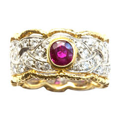 M. Buccellati Ruby Diamond Gold Ring