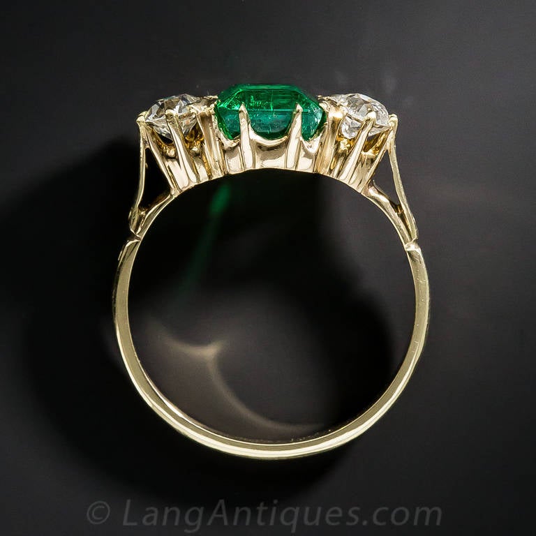 Antique Victorian Emerald Diamond Ring 1