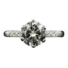 1.85 Carat Diamond Platinum Solitaire Engagement Ring