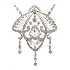 Edwardian Diamond Platinum Necklace