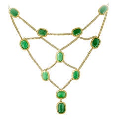 Natural Burmese Jadeite Festoon Necklace