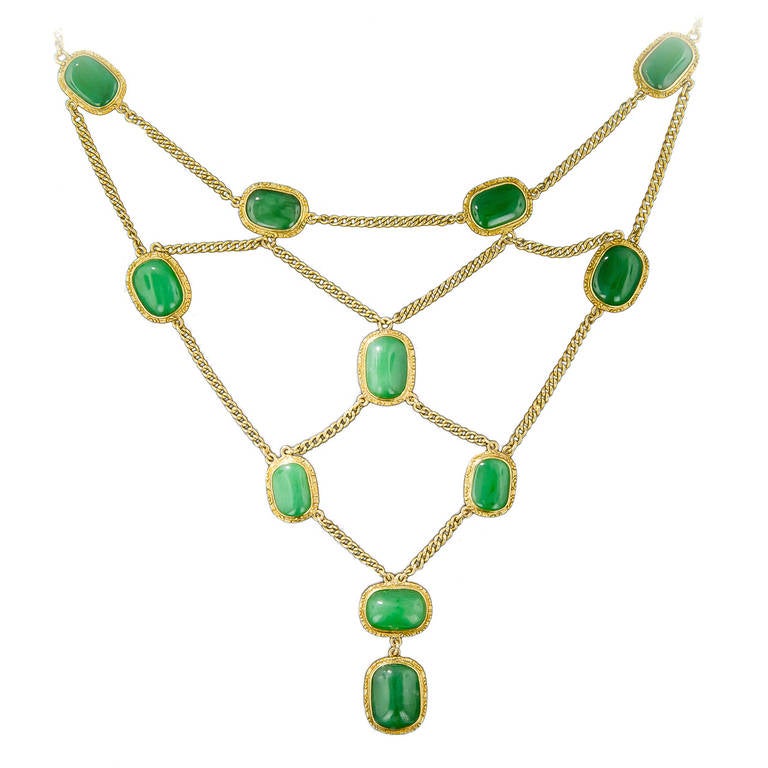 Natural Burmese Jadeite Festoon Necklace
