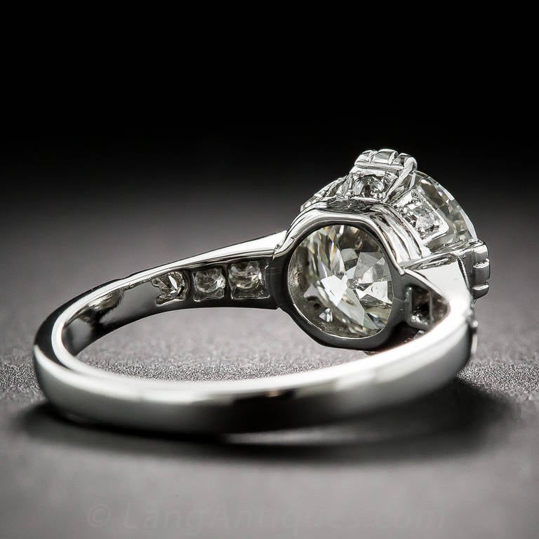 2.50 Carat Art Deco Platinum and Diamond Engagement Ring 1