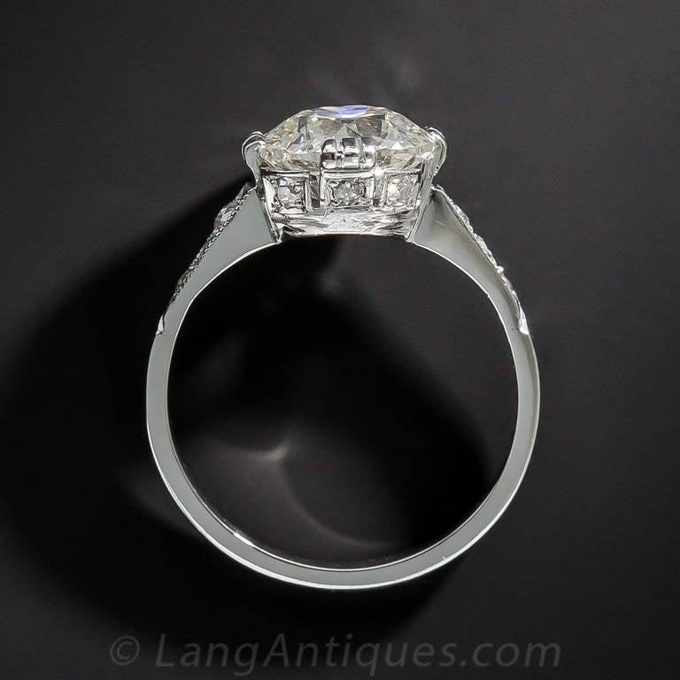 2.50 Carat Art Deco Platinum and Diamond Engagement Ring 2