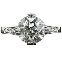2.50 Carat Art Deco Platinum and Diamond Engagement Ring