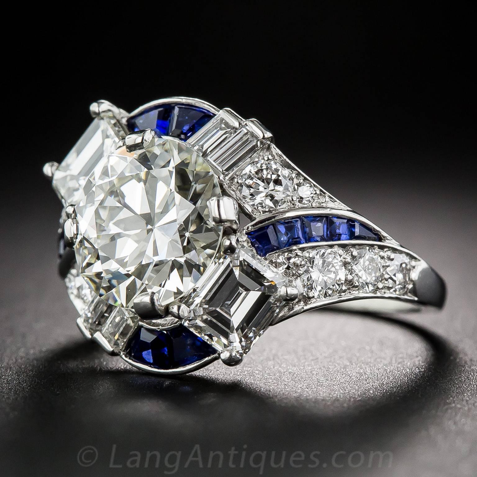 Raymond Yard 3.08 Carat Sapphire Diamond Platinum Ring For Sale 2