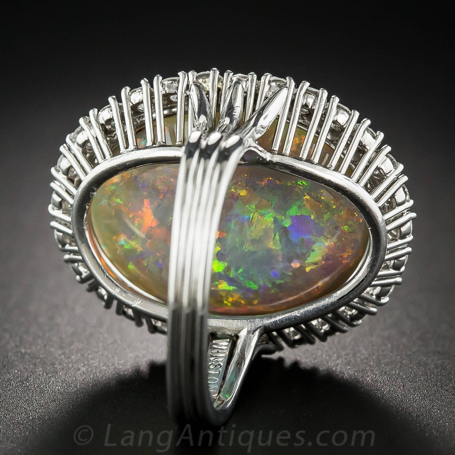 14.15 Carat Opal and Diamond Ring For Sale 2