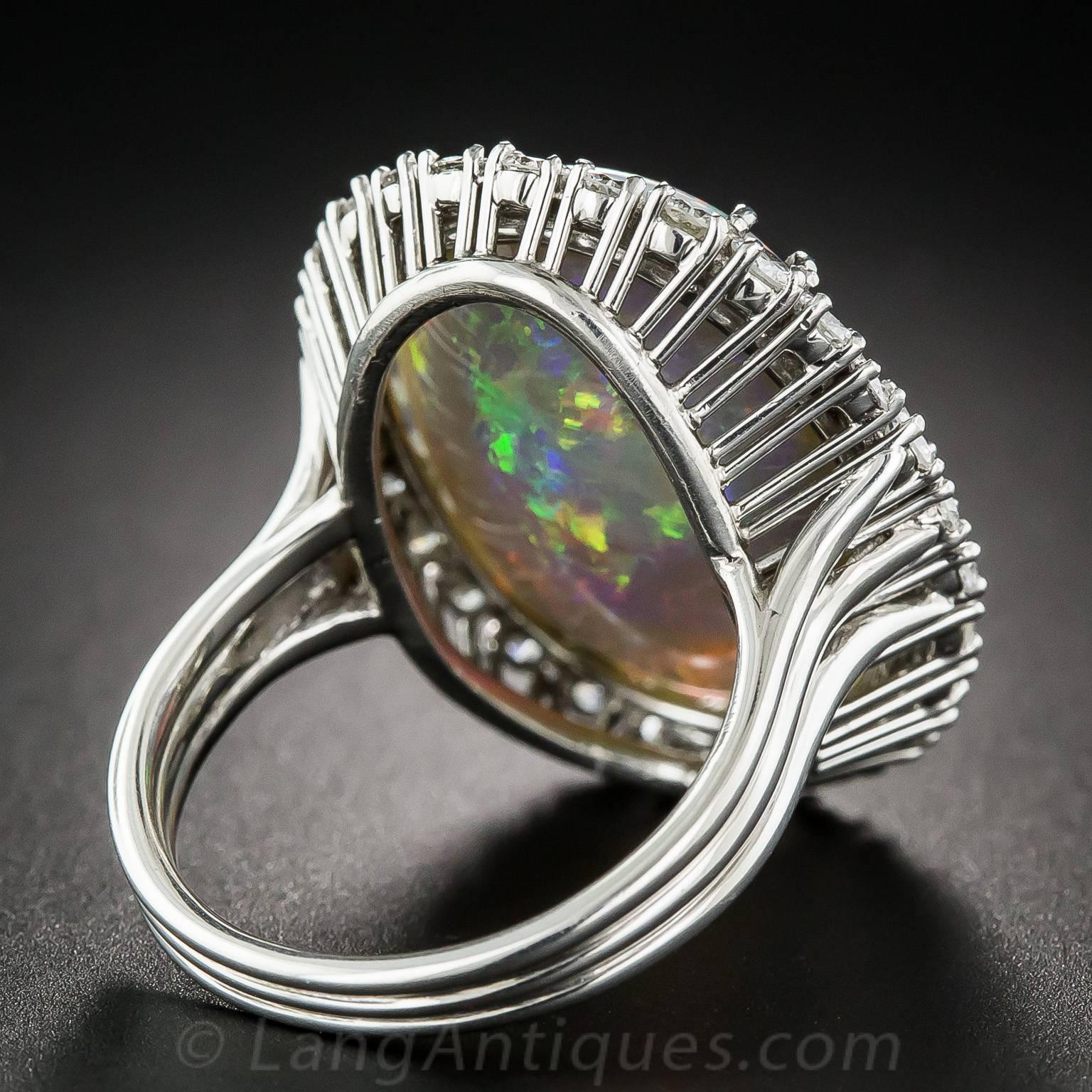 14.15 Carat Opal and Diamond Ring For Sale 1