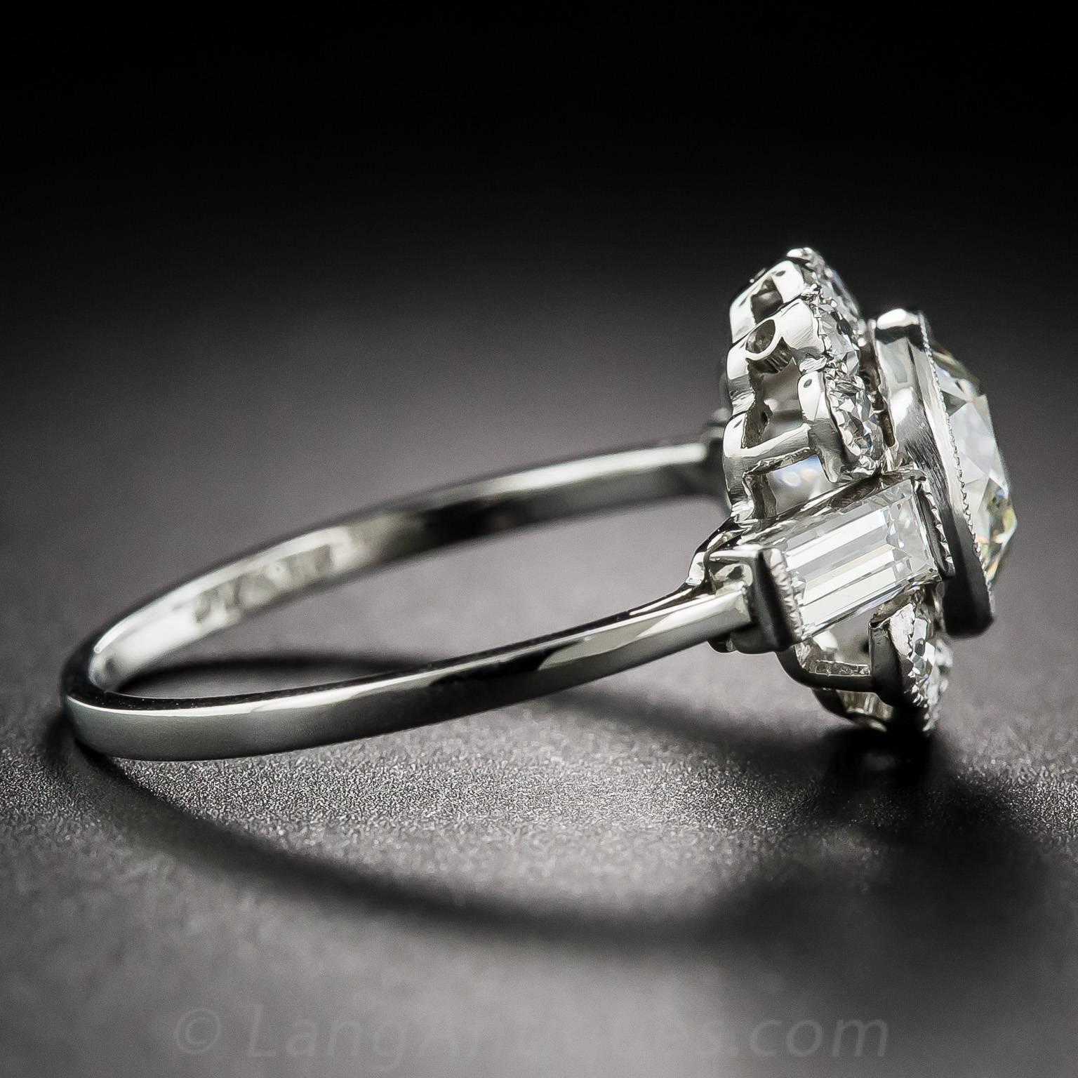 1.58 Carat Diamond Platinum Engagement Ring - GIA In Excellent Condition In San Francisco, CA