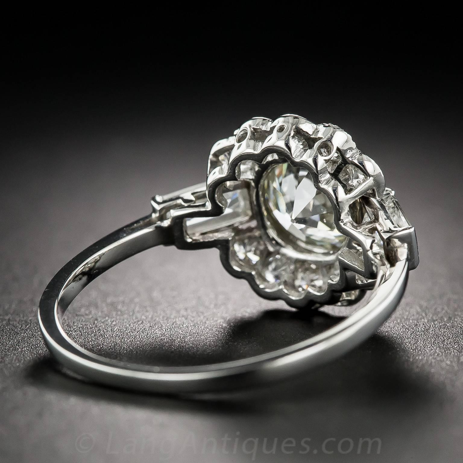 Women's 1.58 Carat Diamond Platinum Engagement Ring - GIA