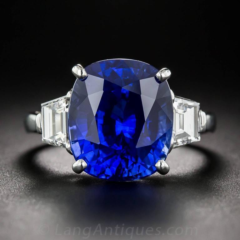 9.48 Carat Gem Ceylon Sapphire Diamond Platinum Ring For Sale at 1stDibs