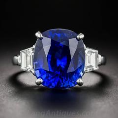 9.48 Carat Gem Ceylon Sapphire Diamond Platinum Ring