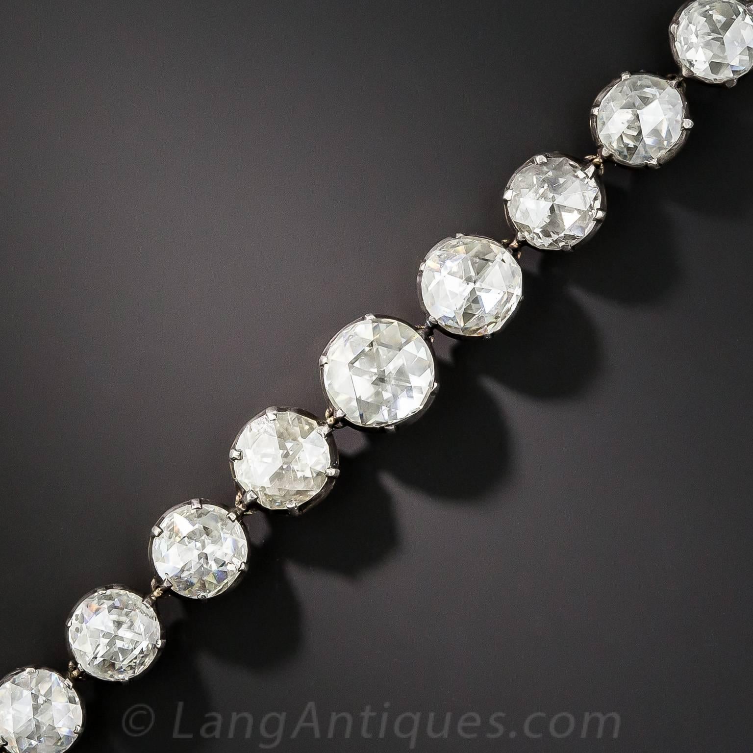 Georgian Spectacular 22.50 Carats Rose-Cut Diamonds Bracelet