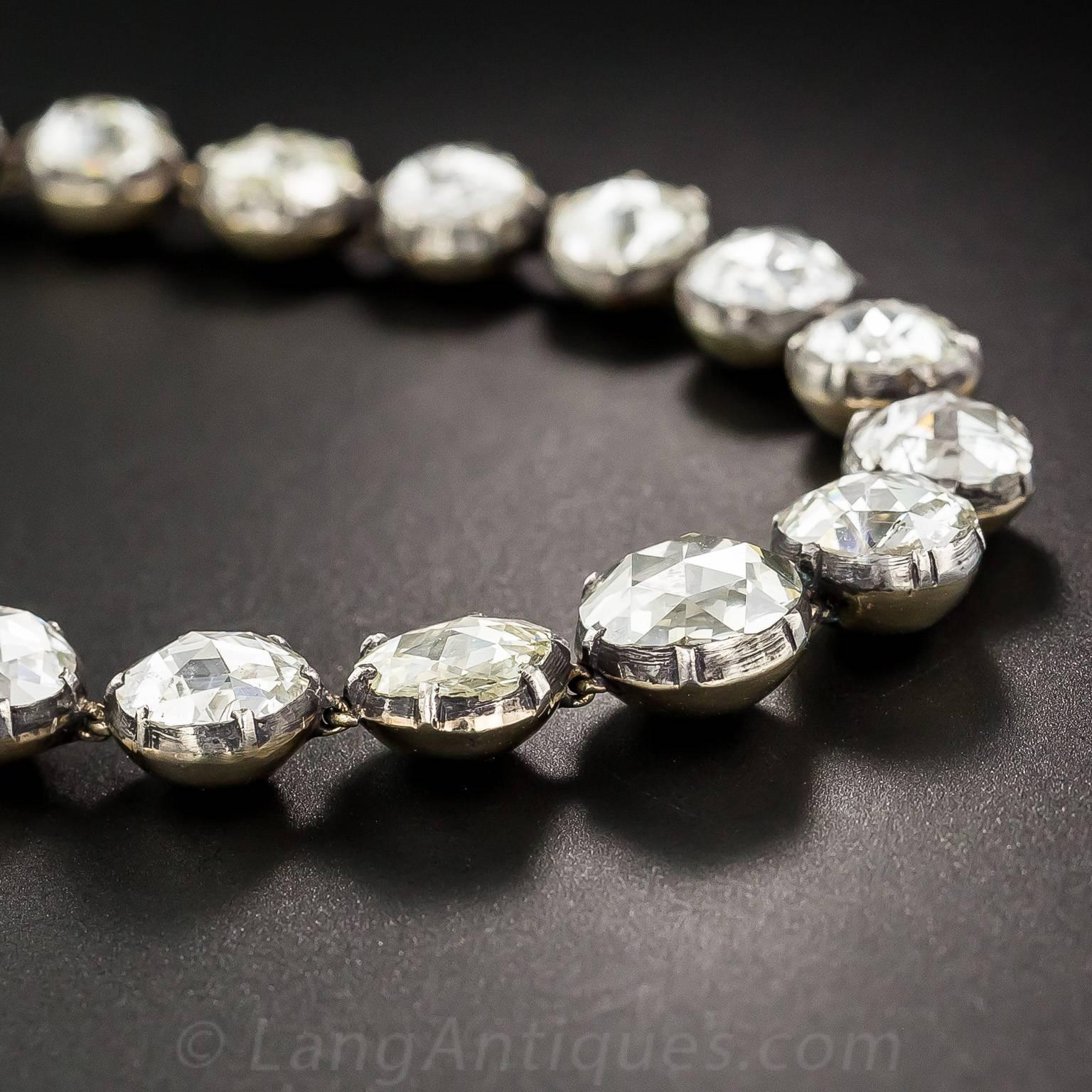 Women's or Men's Spectacular 22.50 Carats Rose-Cut Diamonds Bracelet