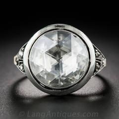 Large Rose-Cut Diamond Solitaire Ring