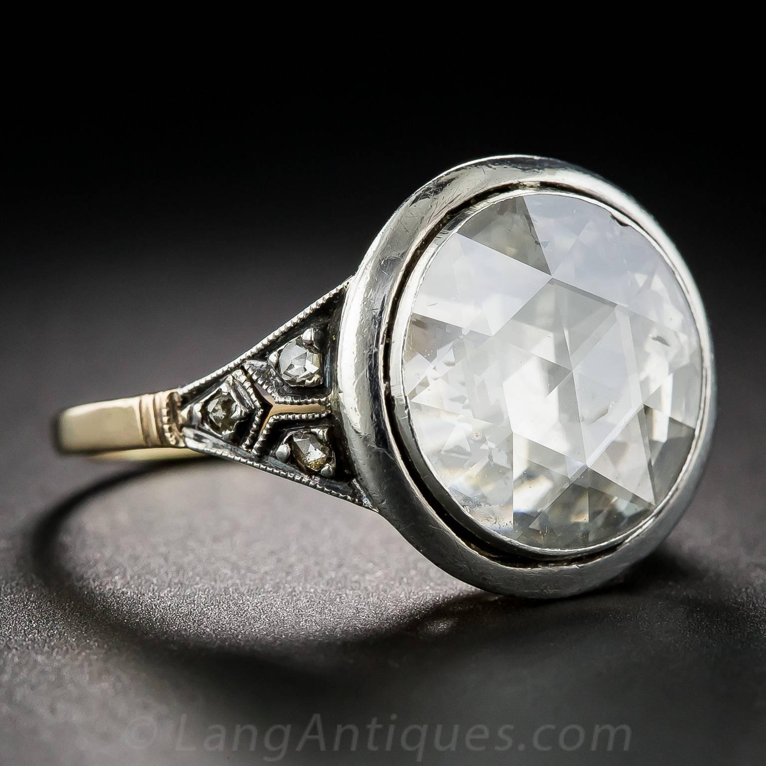 Georgian Large Rose-Cut Diamond Solitaire Ring