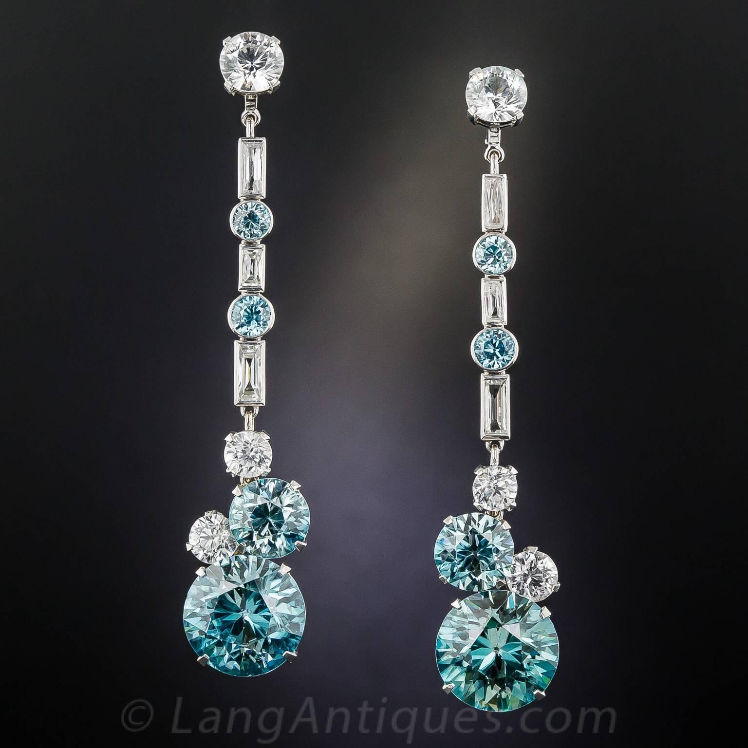 Wowzer! We've never seen anything quite like these dynamic vintage dazzlers. Clocking in at just under 3 inches long (at full length, and 1 3/8 inches minus the removable center section), these singular and sensational showstoppers, handcrafted in