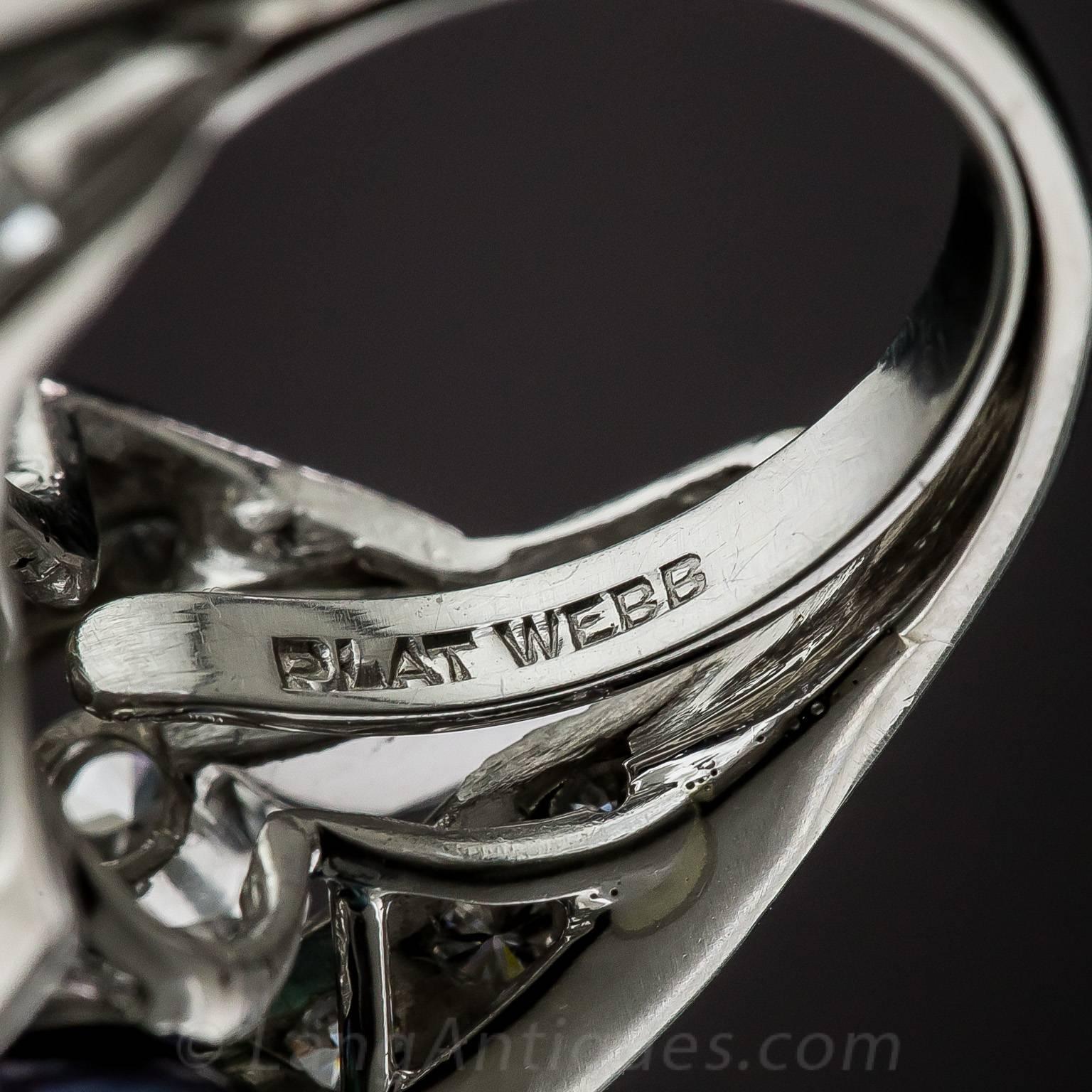 David Webb Pearl Diamond Platinum Ring 5