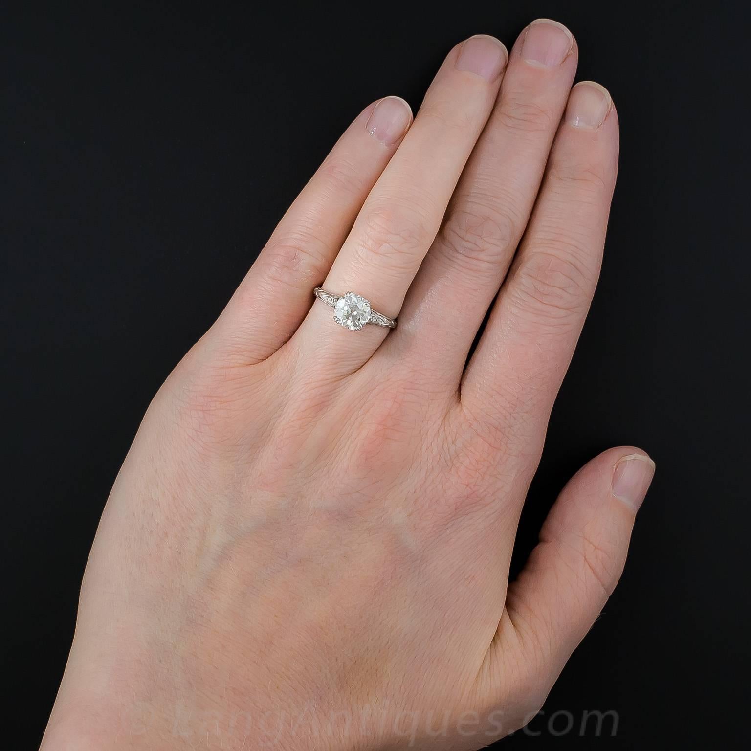 1920s 1.59 Diamond GIA Solitaire platinum Engagement Ring  1
