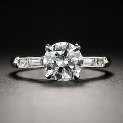 1930s 1.39 Carat Diamond GIA D/VS1 Platinum Engagement Ring