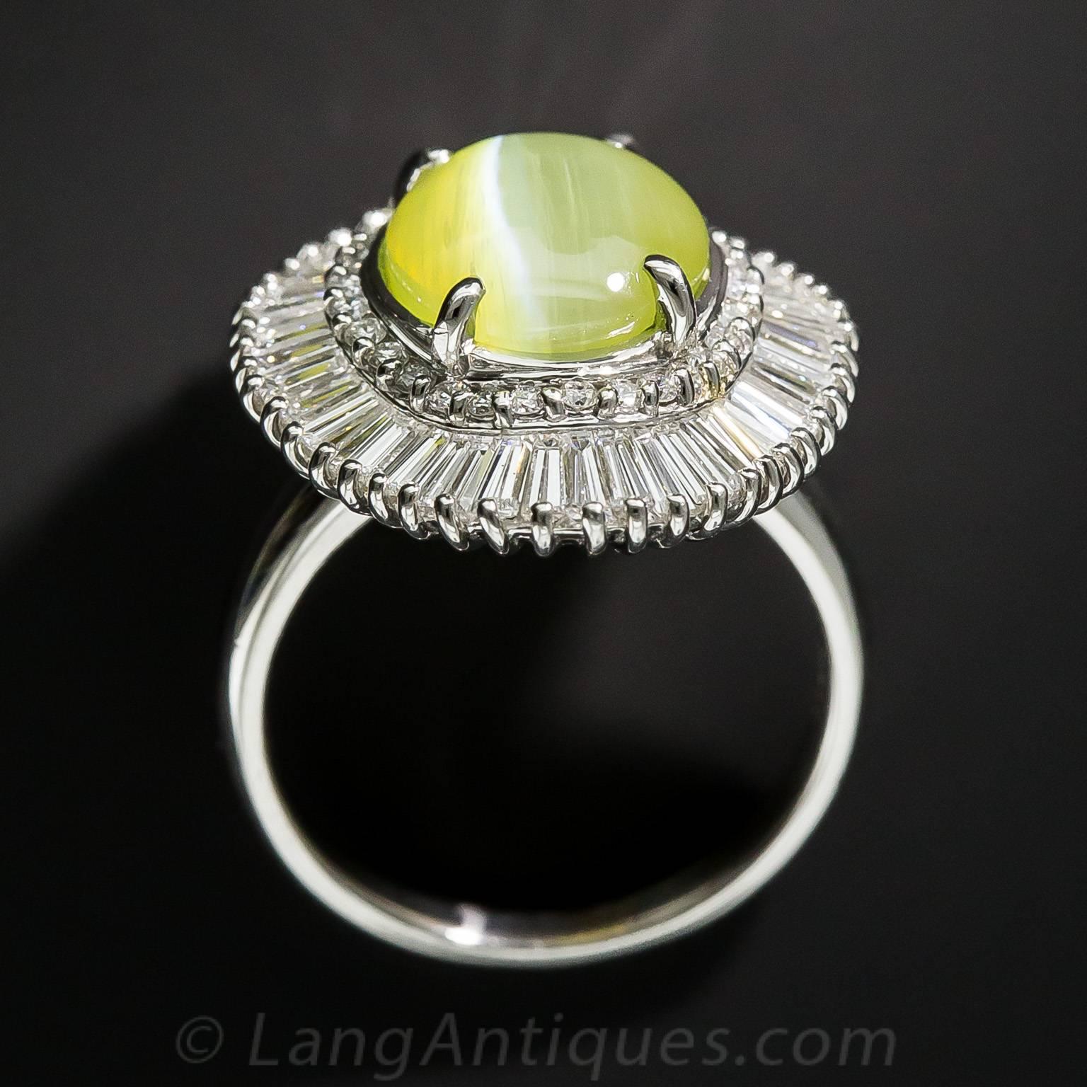 7.55 Carat Cat's Eye Diamond Platinum Ring 2