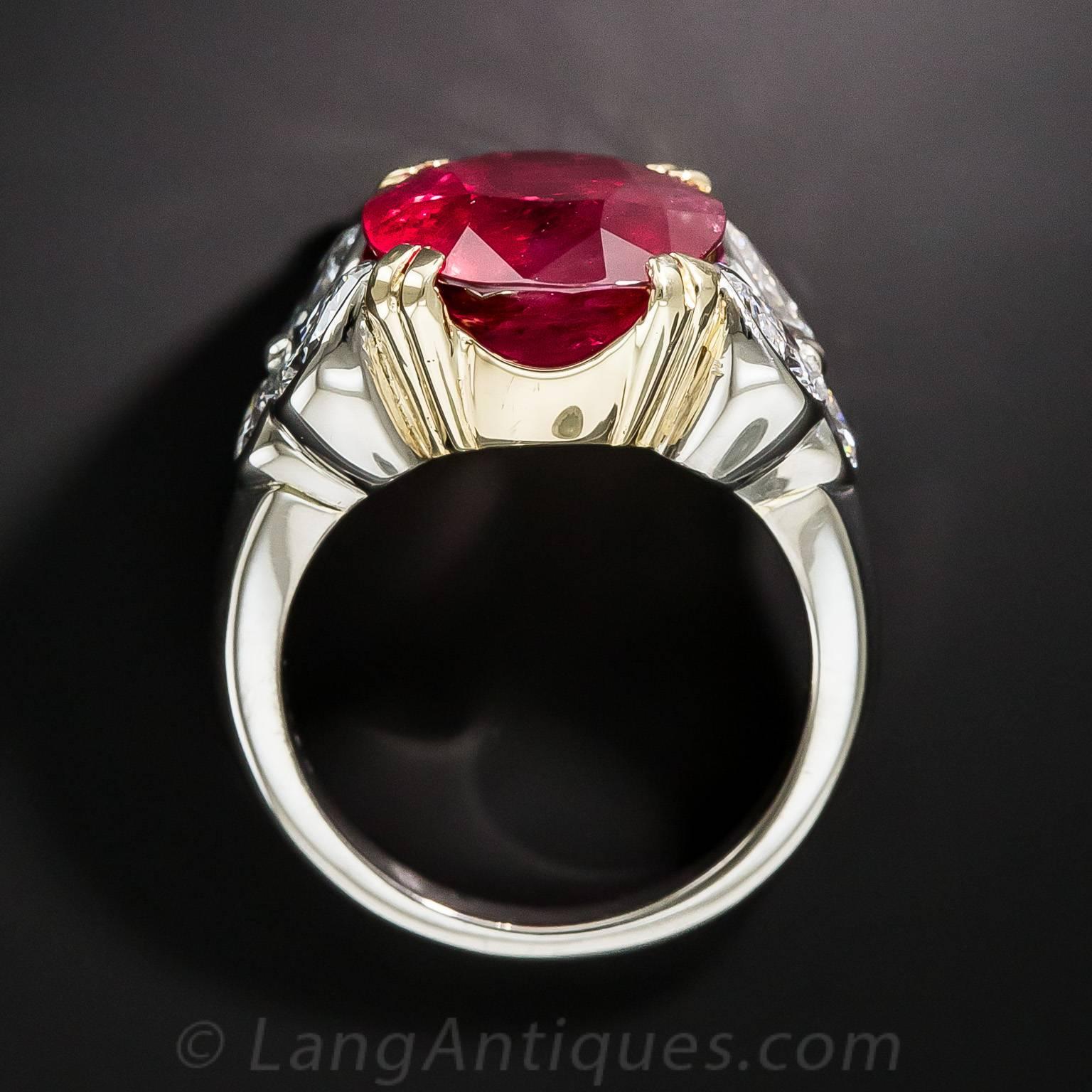 9.15 Carat GIA Certified Ruby Diamond Ring For Sale 2
