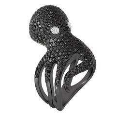 Black Diamond Octopus Ring