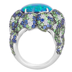 Australian Black Opal Ring