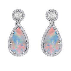 Australian Opal Diamond Earrings