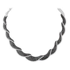 Black and White Diamond Gold Necklace