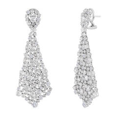 Rose-Cut Diamond Gold Earrings