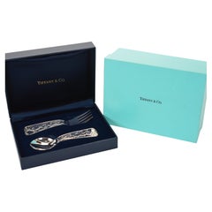 Tiffany & Co. ABC Bears Sterling Silver Baby Spoon & Fork Set, New in Box