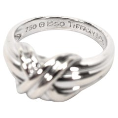 Bague Vintage Signature X de Tiffany & Co. en or blanc 18 carats, taille 5 3/4