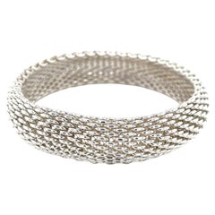 Tiffany & Co. Bracelet rigide en argent sterling Somerset à mailles larges tressées - 7 pouces