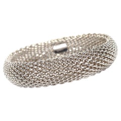 Tiffany & Co. Bracelet rigide en argent sterling Somerset à mailles larges tressées - 7 pouces