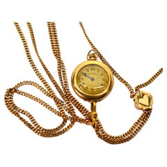 Antique Victorian Era Watch Chain Necklace w American Waltham Watch Pendant