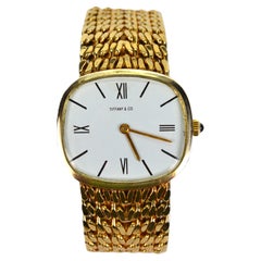 Vintage Tiffany & Co. 18K Yellow Gold Women's Wide Cuff Bracelet Wrist Watch