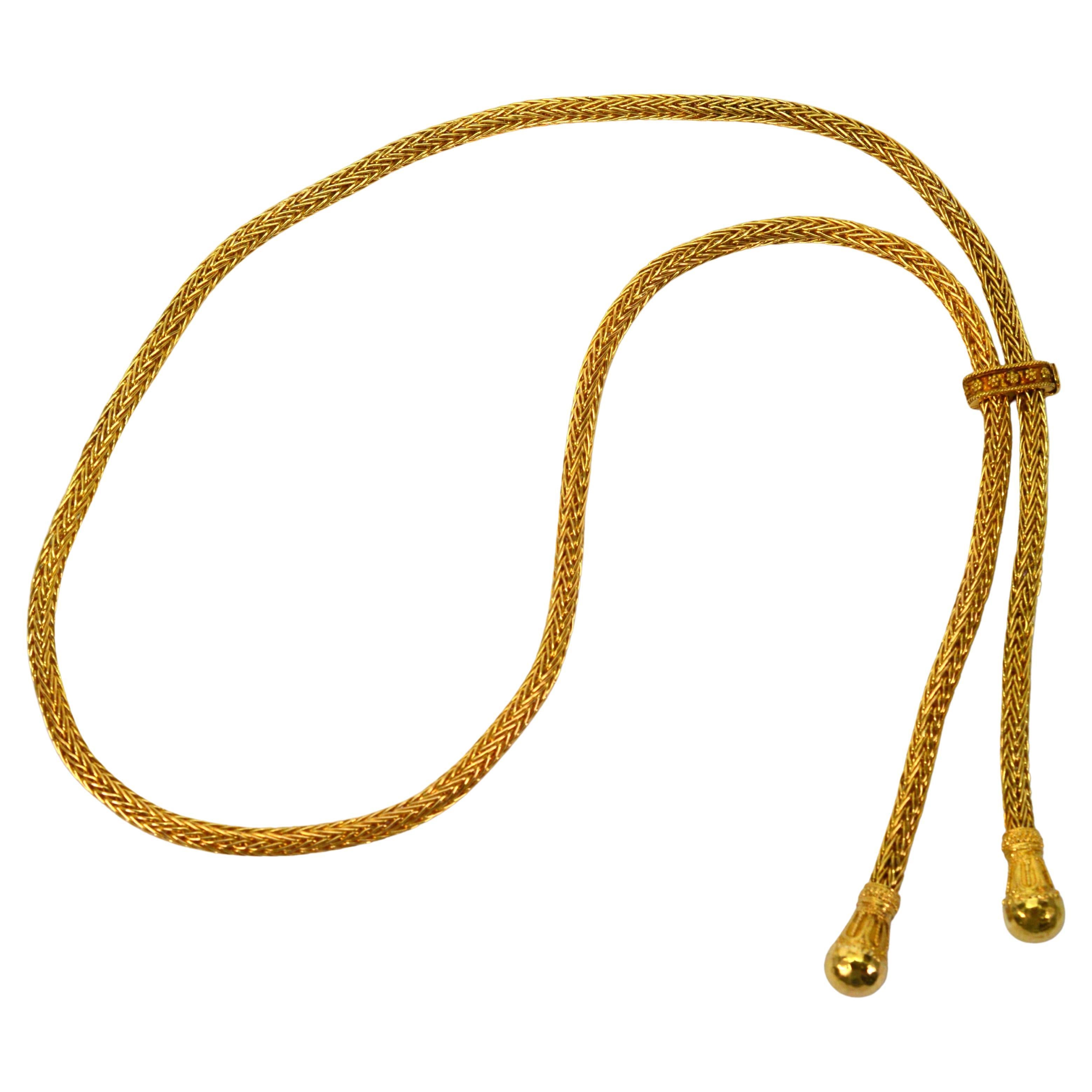 House of Zolotas Lariat Style Halskette aus 18 Karat Gelbgold