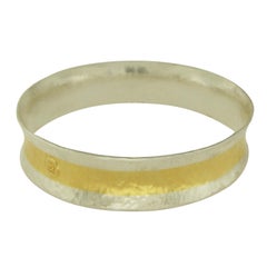 Gurhan 925 Silver and 24 Karat Gold Layered Stacking Hourglass Bangle Bracelet