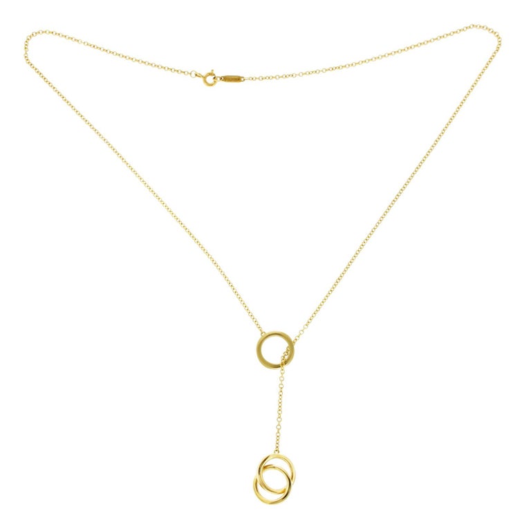 Tiffany and Co. 1837 Gold Interlocking Rings Necklace at 1stdibs