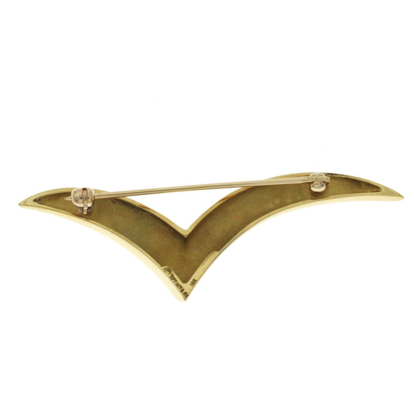 Women's Tiffany & Co. 18 Karat Yellow Gold Seagull Paloma Picasso Brooch Pin