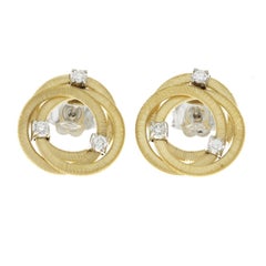 Marco Bicego 18 Karat Yellow Gold Diamond Jaipur Links Stud Earrings