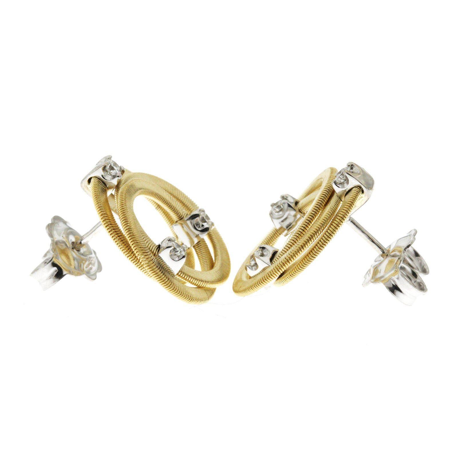 Marco Bicego 18 Karat Yellow Gold Diamond Jaipur Links Stud Earrings In Excellent Condition In Los Angeles, CA