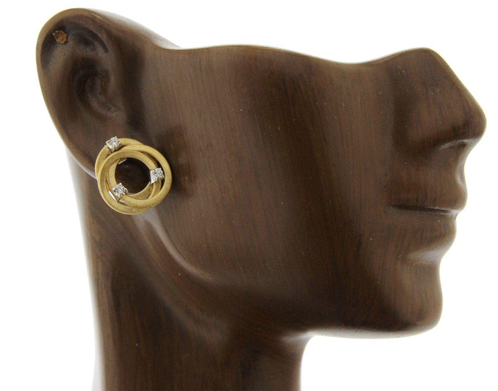 Women's Marco Bicego 18 Karat Yellow Gold Diamond Jaipur Links Stud Earrings