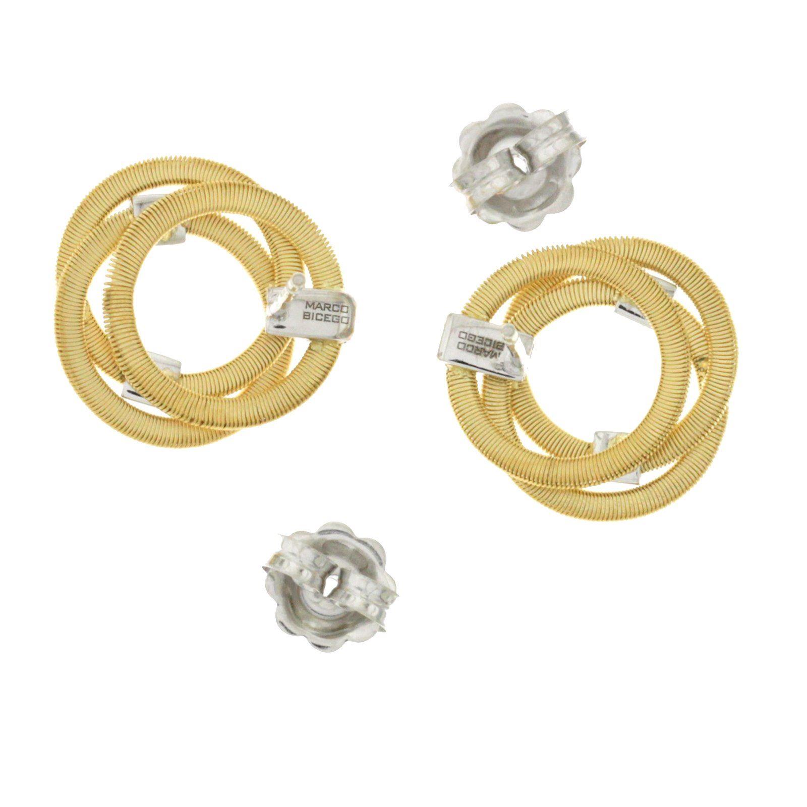 Marco Bicego 18 Karat Yellow Gold Diamond Jaipur Links Stud Earrings 1