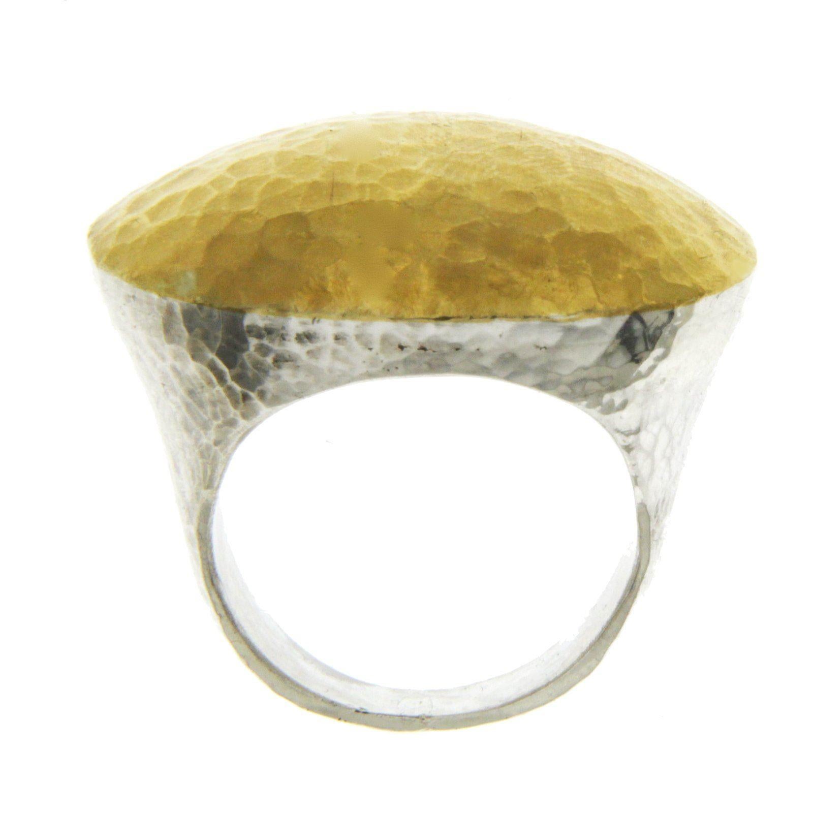 Gurhan 925 Silver and Yellow Gold Dome Ring