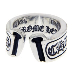 Chrome Hearts 925 Sterling Silver Open Scroll Ring