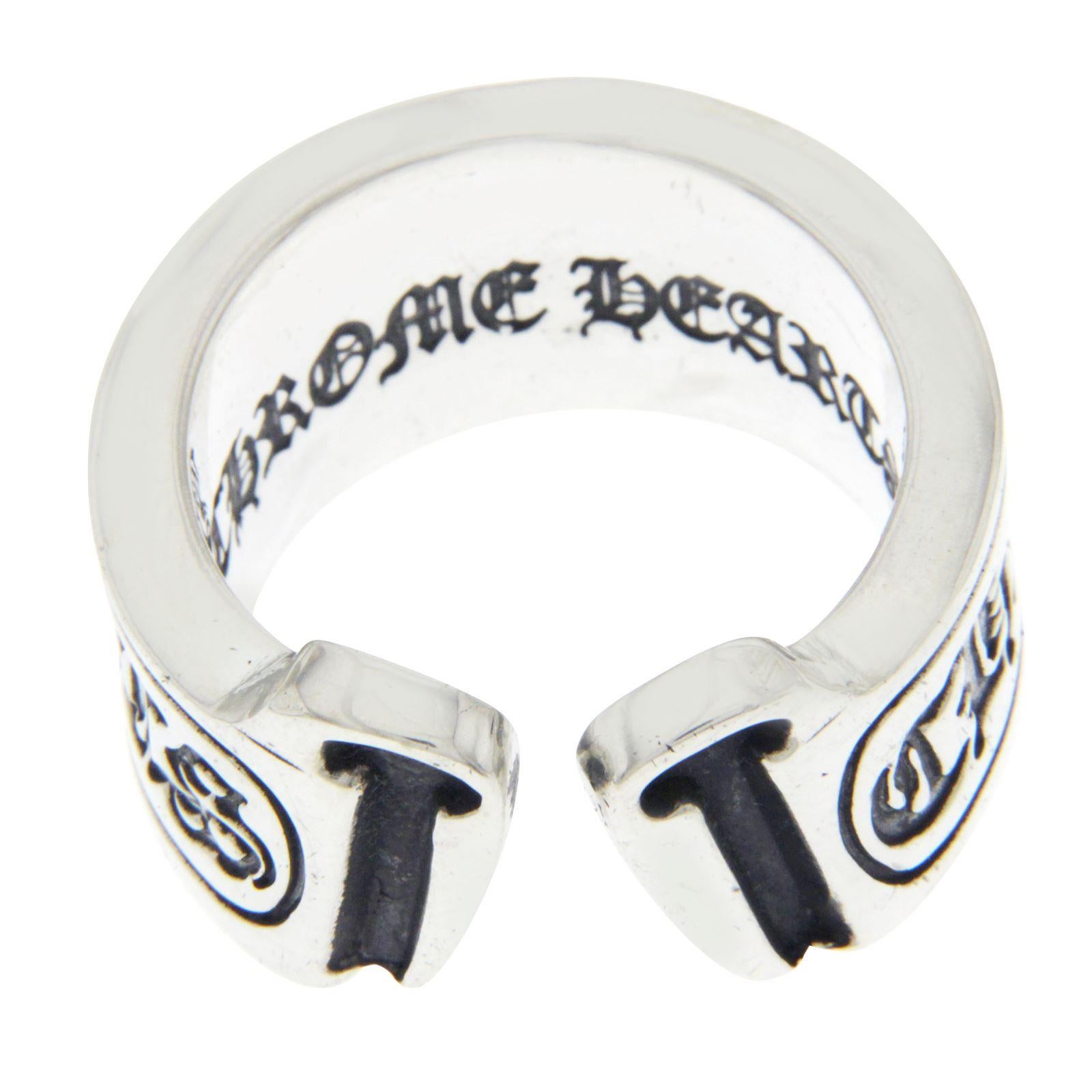 Chrome Hearts 925 Sterling Silver Open Scroll Ring In Good Condition In Los Angeles, CA