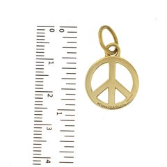 Tiffany & Co. 18 Karat Yellow Gold Peace Sign Pendant Charm