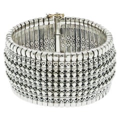 Konstantino Damenarmband „Hera“ aus Sterlingsilber und 18-karätigem Gold, breites Manschettenarmband